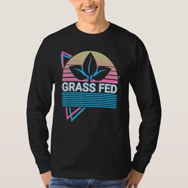 Camiseta Plant Based Diet Vegan Veganism Retro Grass Fed (Frente)