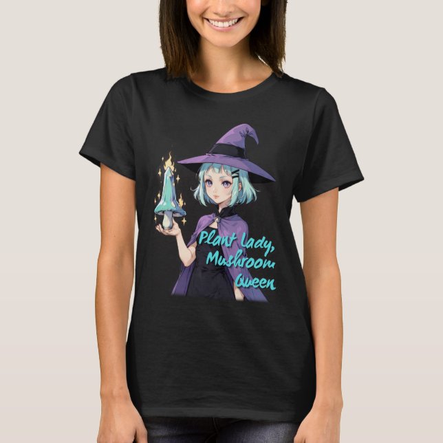 Camiseta Plant Lady Mushroom Queen Cute Witture Art Mus (Frente)