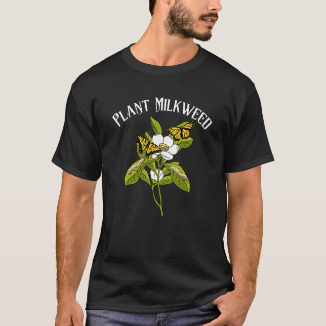 Camiseta Plant Milkweed Monarch Butterfly Caterpillar (Frente)