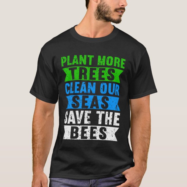 Camiseta Plant Tree Clean Sea Climate Change Teens  Earth D (Frente)