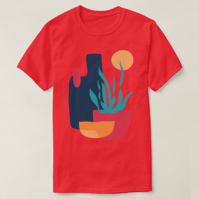 Camiseta Planta abstrato colorida (Frente do Design)