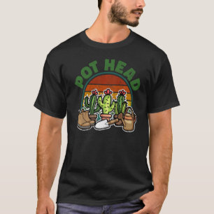 Camiseta Planta Cabeça de Vaso Cacto Para Homens Mulheres J
