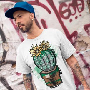 Camiseta Planta de Cacto em um Vaso