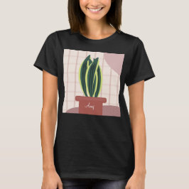 Camiseta Planta de Cobra em Vaso Fofa Nome Personalizado