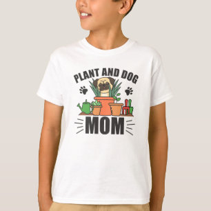 Camiseta Planta Do Cachorro Plantas Mamãe Pug Garden