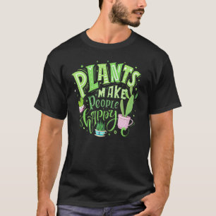 Camiseta Planta Fazer Pessoas Feliz Pothead Plant Lady Gard