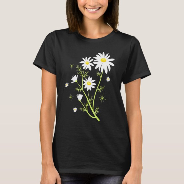 Camiseta Planta Floral de Jardinagem da Flor de Margarida (Frente)