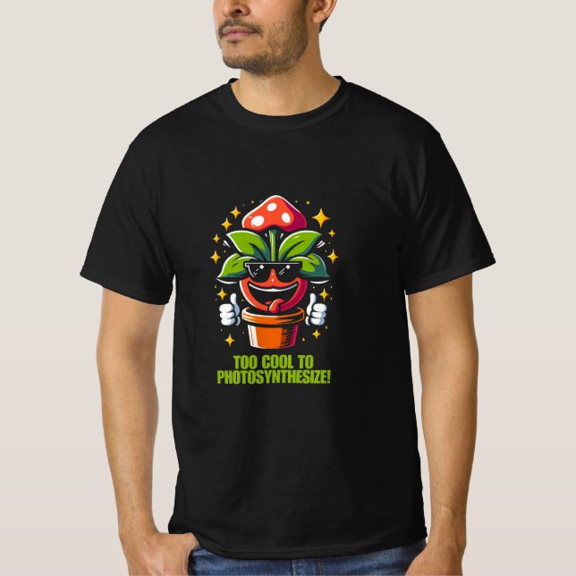 Camiseta Planta Legal engraçada com óculos de sol e chapéu  (Frente)