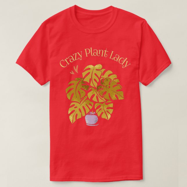 Camiseta Planta Louca De Jardinagem De Dama De Plantas, Lov (Frente do Design)