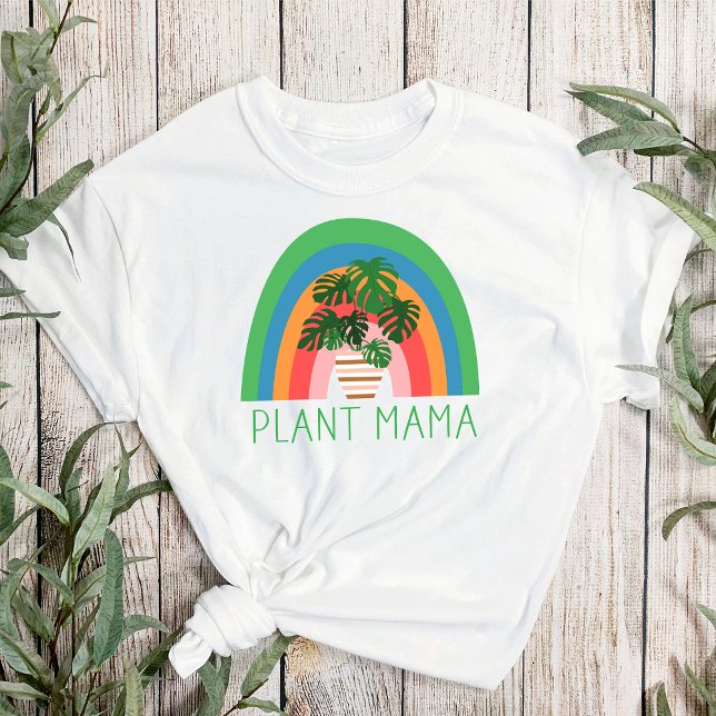 Camiseta Planta Mama Boho Jardim Arco-Íris Monstera Saída (Criador carregado)