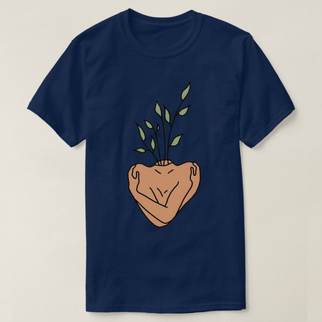 Camiseta Planta super fofa e tenda crescendo em seres human (Frente do Design)