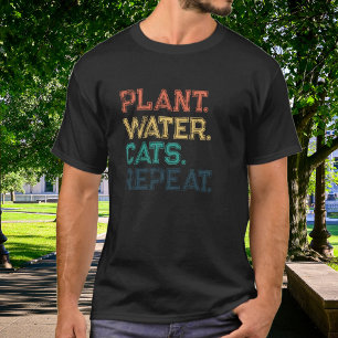 Camiseta Plantar Água Gatos Repete Tipografia Colorida