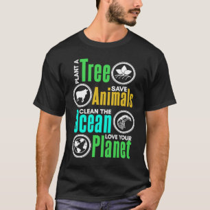 Camiseta plantar uma árvore comer vegetariano