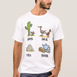 Camiseta Plantas & aves & rochas & coisas