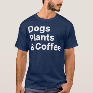 Camiseta Plantas Cães Café Cachorro Cachorro Cachorro Cacho