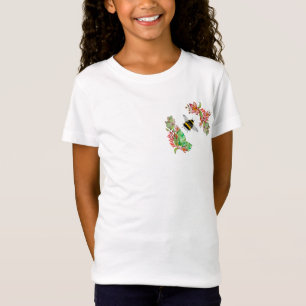 Camiseta Plantas coloridas e design de aquarela de abelha