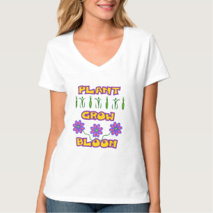 Camiseta Plantas Cultivam Bloom Citando Flores Rosa Texto A