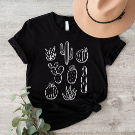 Camiseta Plantas de Cacto Ocidentais Jardim Botânico Boho D
