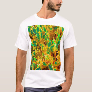Camiseta Plantas de Cactus do Deserto Quente Africano Figo 