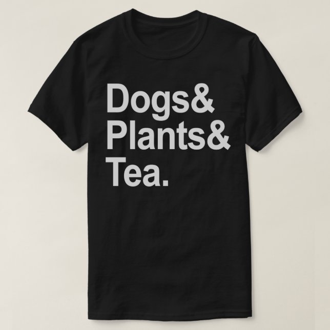 Camiseta Plantas de cães e chás (Frente do Design)