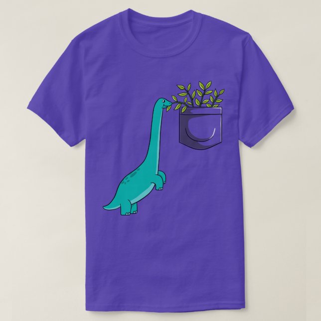 Camiseta Plantas de dinossauro no bolso (Frente do Design)