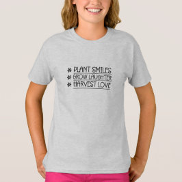 Camiseta Plantas de tipografia simples crescem mensagem