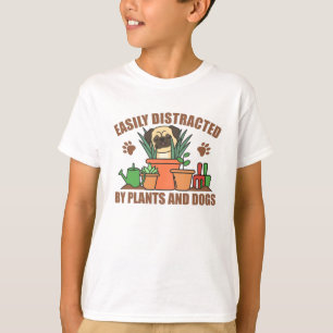 Camiseta Plantas E Cães Engraçados Na Flor Do Jardim