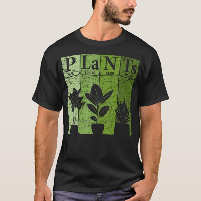Camiseta Plantas Elementos de Mesa Periódicos Botânica de P (Frente)