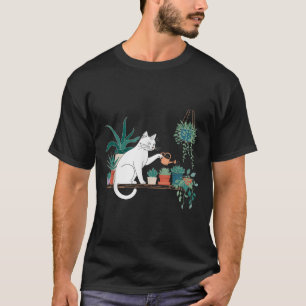 Camiseta Plantas Engraçadas De Água Gato Plantando Jardinag