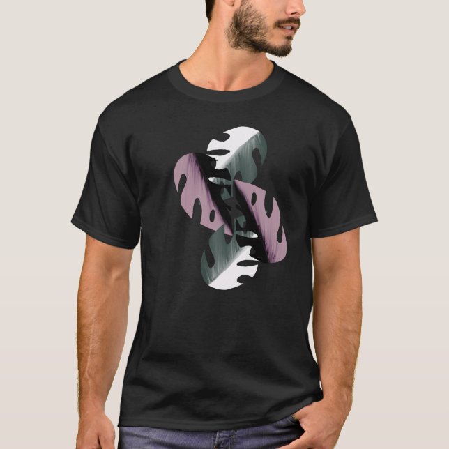 Camiseta Plantas Familiares Monstera Variadas Planta Rosa (Frente)