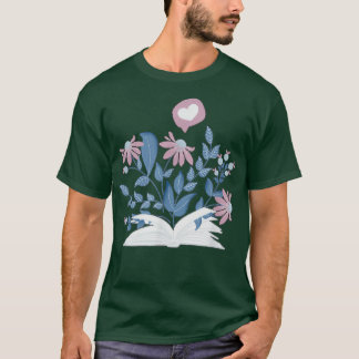 Camiseta Plantas Flores Cultivadas de Livros Chegam a Li