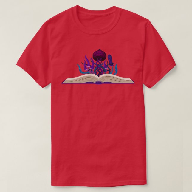 Camiseta Plantas Flores Que Crescem A Partir De Livros Gela (Frente do Design)
