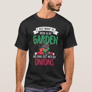 Camiseta Plantas Hortícolas de Jardinagem de Cebola
