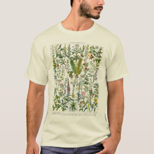 Camiseta Plantas Medicinais & Flores por Adolphe Millot
