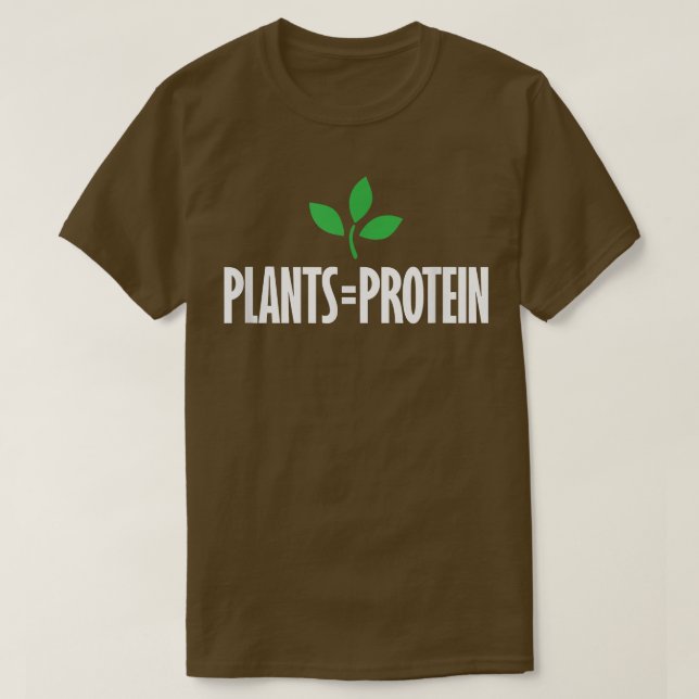 Camiseta PLANTAS = regime alimentar com base nas PROTEÍNAS  (Frente do Design)