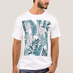 Camiseta Plantas Tropicais Deixam Papel De Parede Vintage.