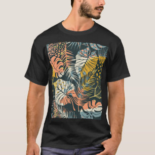 Camiseta Plantas tropicais: padrão abstrato artístico.