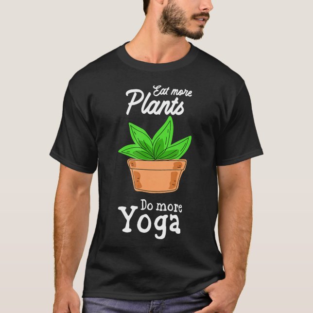 Camiseta Plantas Vegetais De Ioga De Vegan E Teac Comida Li (Frente)