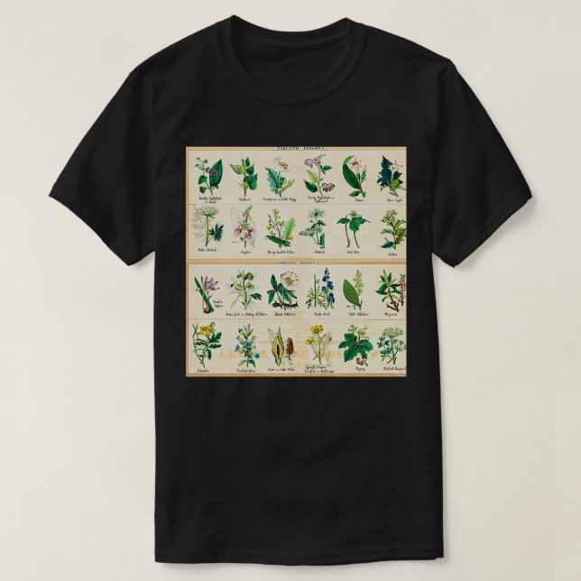 Camiseta Plantas Venenosas Gráfico 1843 (Frente do Design)