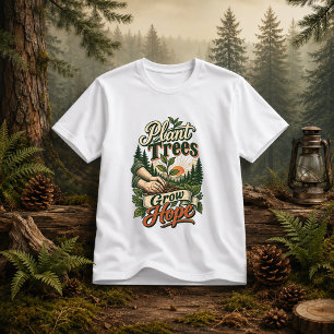 Camiseta Plante Árvores Cresce Esperança citação da naturez