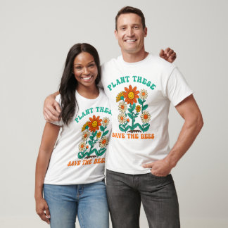 Camiseta Plante Essas Abelhas Para Salvar - Gráfico Floral