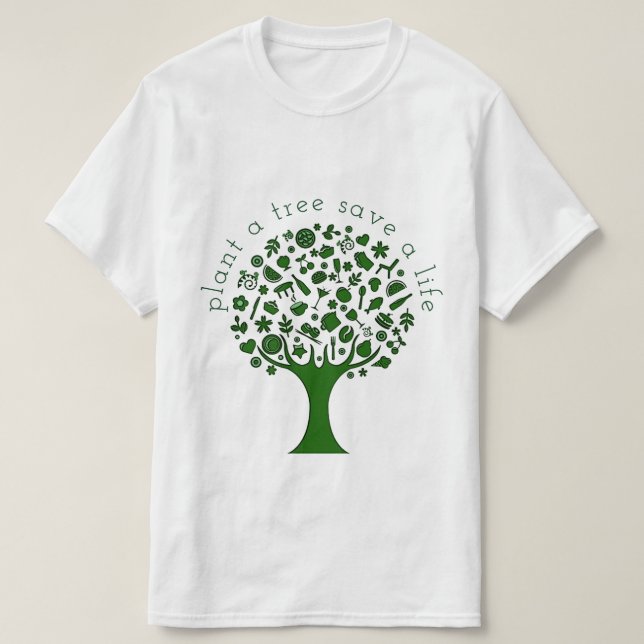 Camiseta Plante uma árvore (Frente do Design)