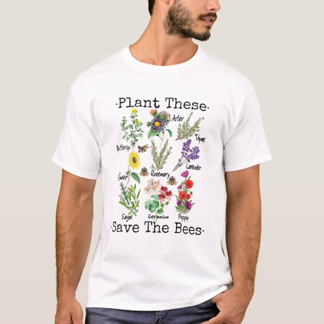 Camiseta Plantem Essas Abelhas Salva As Mulheres Flores Ama (Frente)