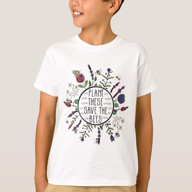 Camiseta Plantem Essas Abelhas Salvem As Flores Botânicas (Frente)