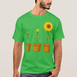 Camiseta plântulas de flores solares