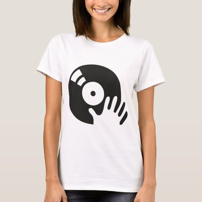 Camiseta Plataforma giratória do risco do DJ (Frente)