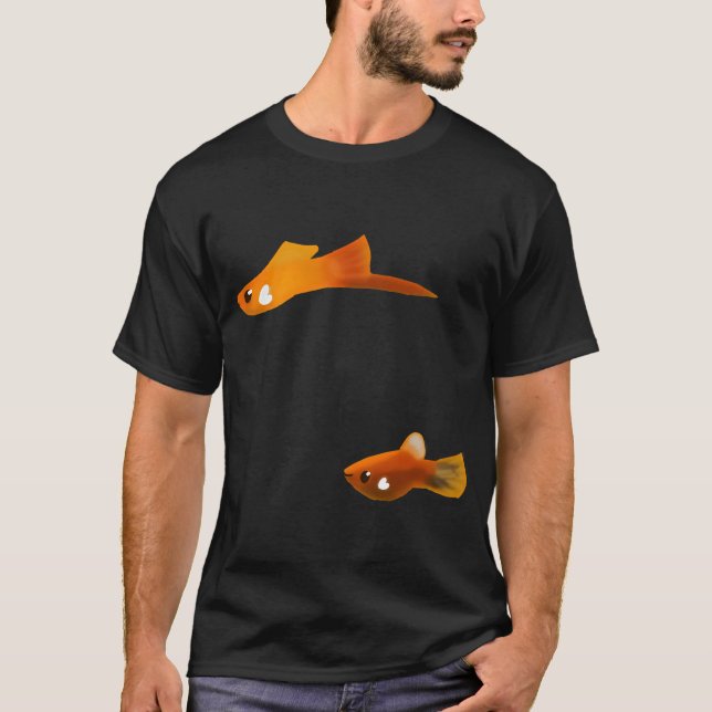 Camiseta Platies de Cauda de Espada e Pôr do Sol (Frente)