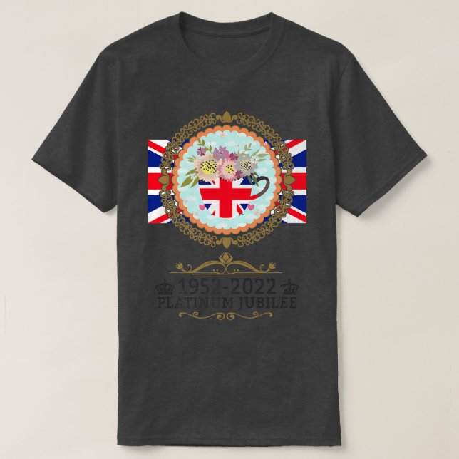 Camiseta Platinum Jubilee 2022 Union Jack For Kids & Jubile (Frente do Design)