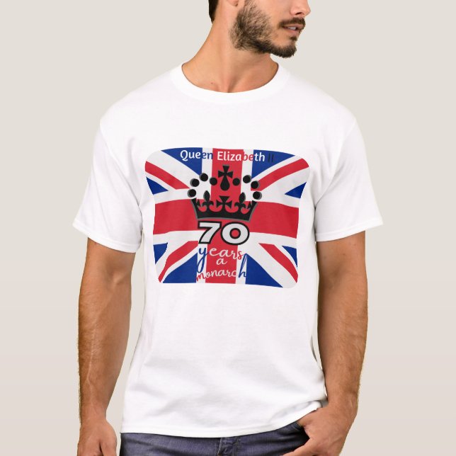 Camiseta Platinum Jubilee - 70 anos um T-Shirt monarca (Frente)