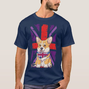 Camiseta Platinum Jubilee Corgi Puppy 2022 & Union Jack For